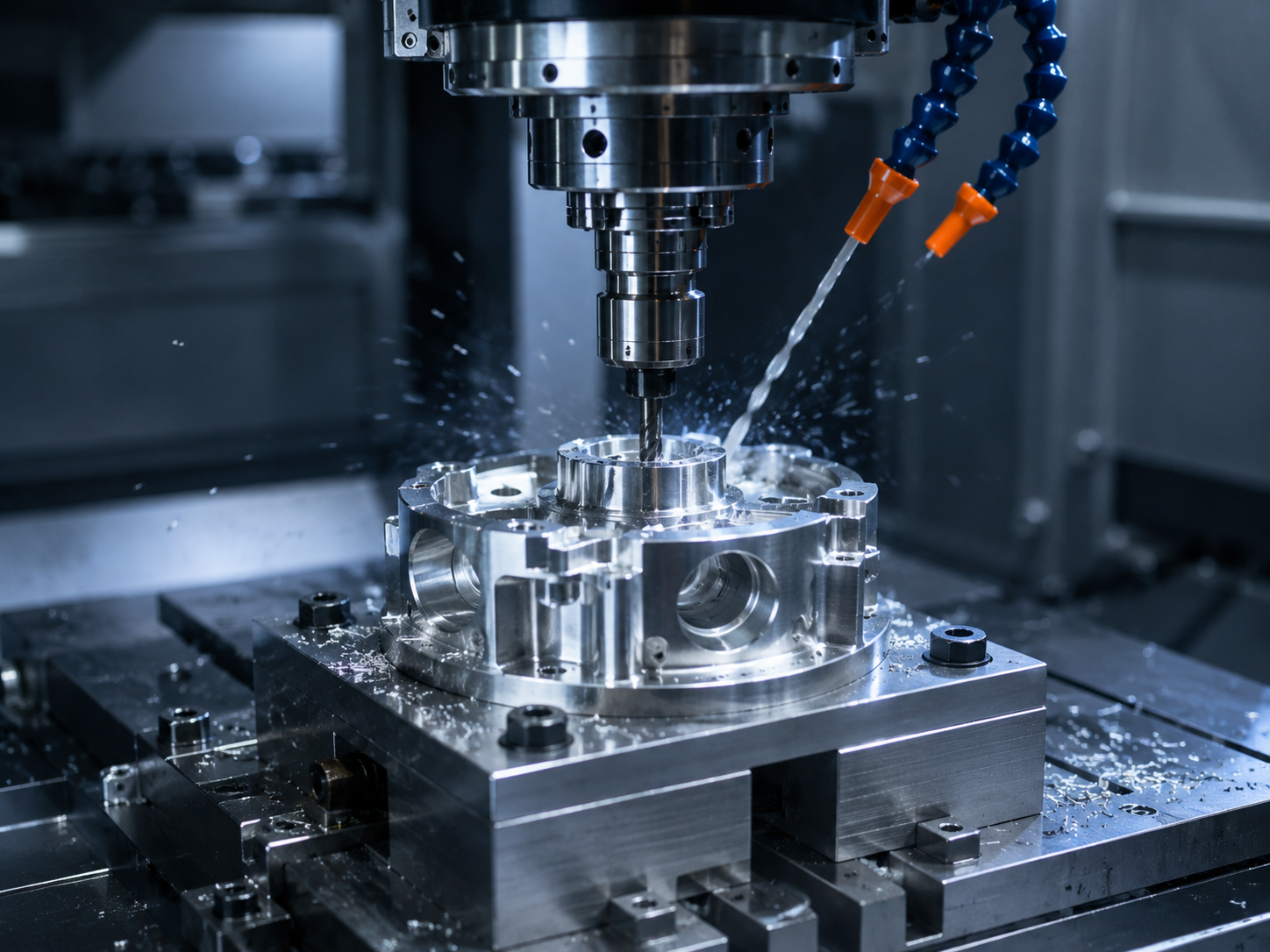CNC machining a precision metal component